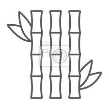 Bamboo Thin Line Icon Asian And Plant