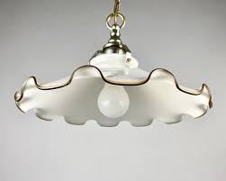 Long Vintage Ceiling Lamp With White