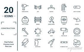 Construction Linear Icon Set Includes