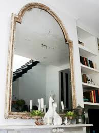 Whitewashed Mirror Eclectic Living Room