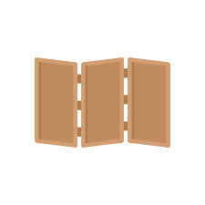 Folding Wood Wall Vector Icon Isolated
