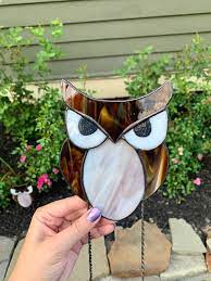 Owl Stained Glass Plant Stake