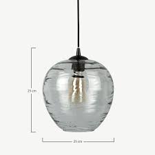 Glamour Globe Pendant Lamp Grey Glass