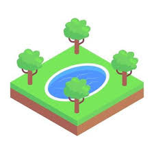 Garden Pond Vector Art Icons And