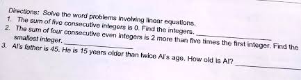 Solve The Word Problems