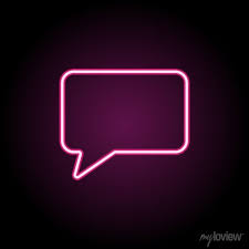 Bubble Messages Neon Icon Simple Thin