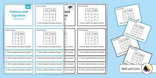 Patterns And Equations Task Cards For