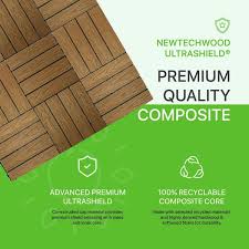 Ultrashield Naturale 12 X 12 Composite Interlocking Deck Tile In Peruvian Teak Newtechwood