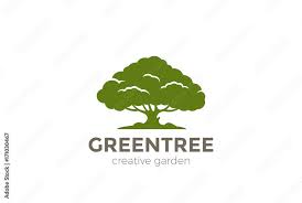 Green Oak Tree Logo Vector Nature