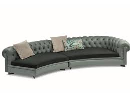 Modular Sectional Tufted Leather Sofa