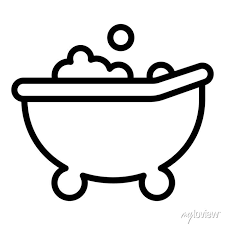 Baby Foam Bathtub Icon Outline Baby