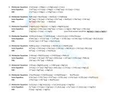 Grade 11 Net Ionic Equation Worksheets