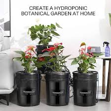 Vivosun Dwc Hydroponics Grow System 5 Gal Deep Water Culture Bucket With Recirculating Drip Garden Kit In Black 4 Pack