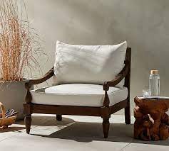 Icon Reclaimed Teak Outdoor Armchair Heritage Brown Pottery Barn