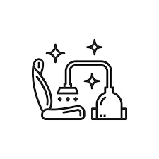 Car Seat Cleaning Vector Thin Line Icon