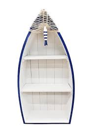 White Wooden Bookcase In Form Of A Boat