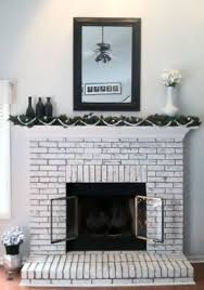 White Wash Brick Fireplace
