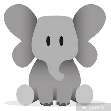 Cute Cartoon Baby Elephant Icon