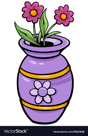 Vase With Flowers Clip Art Cartoon