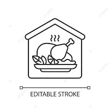 Home Cooked Meals Linear Icon Item