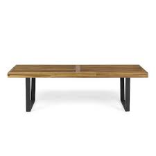 Teak Brown Wood Outdoor Patio Bench