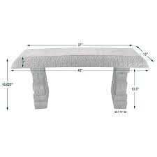 Resin Black Stone Outdoor Bench