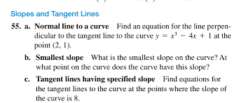 Answered Slopes And Tangent Lines 55