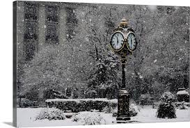 Snow Clock Wall Art Canvas Prints