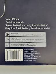 Black Round Battery Operated Wall Clock