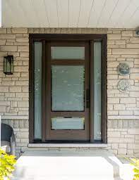 Mahogany Grain Fiberglass Door With 3