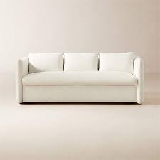 White Performance Fabric Sleeper Sofa Cb2