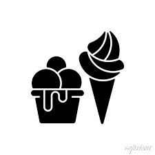 Ice Cream To Go Black Glyph Icon