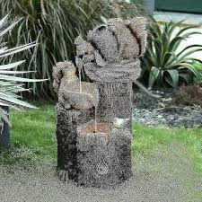 Garden Animal Statue Fountain Solar Led