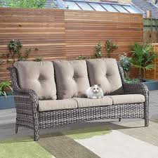 Gray Wicker Outdoor Couch