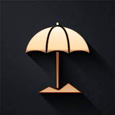Gold Sun Protective Umbrella For Beach