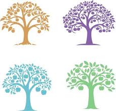 Colorful Tree Silhouette Graphics