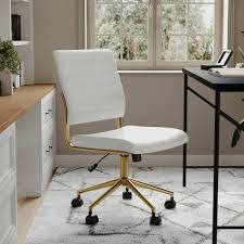 Martha Stewart Ivy Upholstered Office Chair White