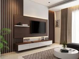 Brown Wooden Led Tv Wall Panel For