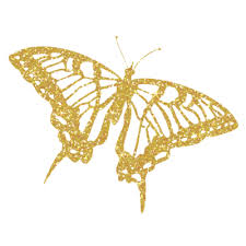 Golden Erfly Glitter On Transpa
