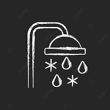 Cold Bath Or Shower Icon In Chalk White