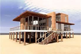 Beachfront Coastal House Plan 116