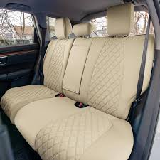 Fh Group Neoprene Custom Fit Rear Set Seat Covers For 2017 2022 Honda Cr V Lx Ex And Ex L Solid Beige