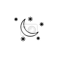 Moon With Stars Icon Element Of Simple