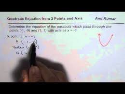 Find Quadratic Equation From Axis And