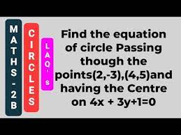 Find The Equation Of Circle Passing