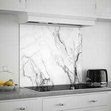 Carrara Marble Glass Kitchen Splashback