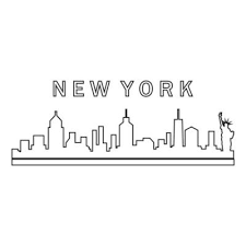 New York City Silhouette Vector Art