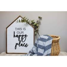 House Shaped Wood Wall Decorative Sign