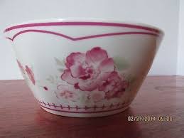 White Bowl Vintage Rose Pattern