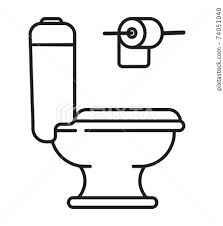 Toilet Icon Vector In Outline Style